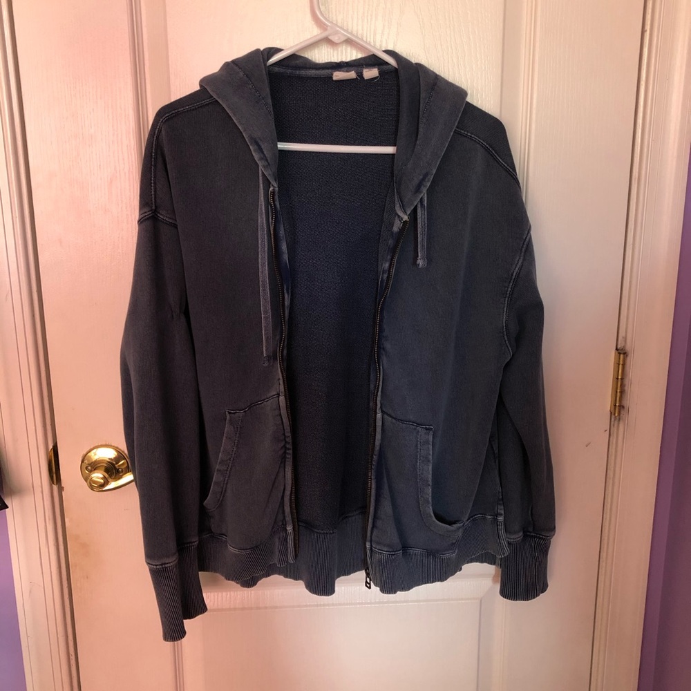 Blue distressed hoodie